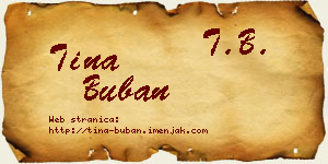 Tina Buban vizit kartica